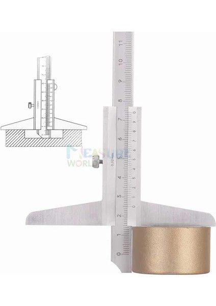 0-300MM Yüksek QUALITY150MM 200MM 300MM Derinlik Sürmeli Kumpas 0.02MM Çelik Metrik Ölçer Mikrometre 6/8/12 Inç Derinlik Ölçme Araçları (Yurt Dışından)