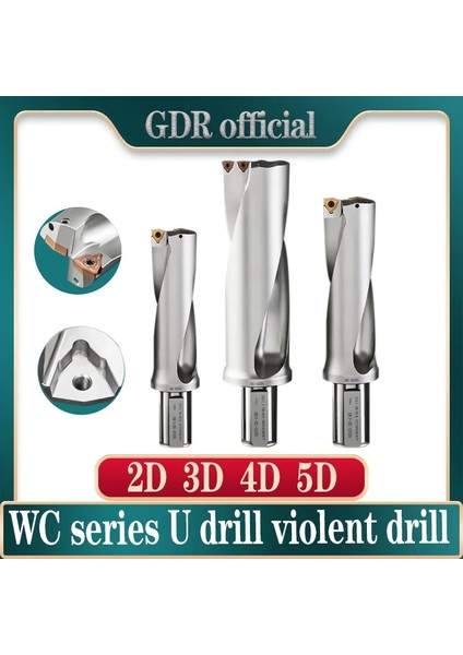 3D C25-D19.5-WC03 U Matkap Sp Wc Serisi Kesici Uç U Matkap 2d 3D 4d Yüksek Kaliteli Her Wcmx Için Hızlı Delme Wcmt Serisi Kesici Uç Cnc Matkap Ucu Seti (Yurt Dışından)