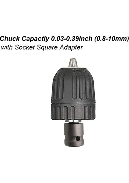 Chuck Soket Dişi 0.8-10MM Anahtarsız Matkap Chuck Dönüştürücü Hex Shank Sds Plus Soket Kare Femal Adaptör Darbeli Elektrikli Sürücü / Anahtar / Çekiç (Yurt Dışından)
