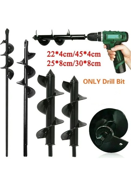4X45 cm 8 Boyutları Ekici Bahçe Burgu Spiral Matkap Ucu Dikim Delik Kazıcı Matkap Ucu Yard Bahçe Dikim Delik Kazıcı Aracı (Yurt Dışından)