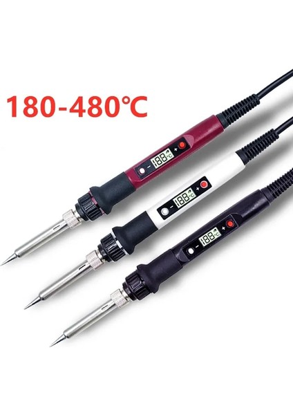 Kırmızı Ab 80W Dijital Elektrikli Havya Seti Seti Sıcaklık Ayarlanabilir 220V 110V Kaynak Aracı Seramik Isıtıcı Lehimleme Ipuçları Rework (Yurt Dışından) modelleri