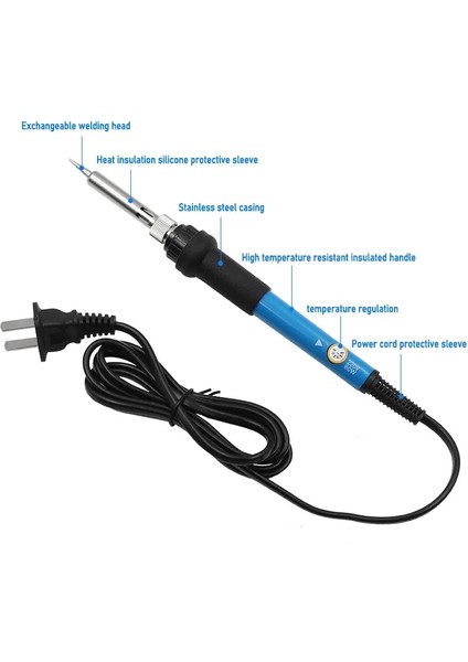 1 Adet 60W Elektrikli Havya 220V/110V Ayarlanabilir Sıcaklık Havya Standı Tamir Istasyonu Isı Kalem Kaynak Tamir Araçları (Yurt Dışından)