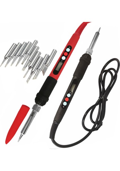 Red2 Eu 60W 100V-240V Dijital Havya Kiti Seti Havya Uçları ile Ayarlanabilir Sıcaklık LCD Lehim Kaynak Tamir Araçları (Yurt Dışından) fiyatları