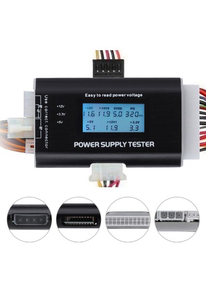 Dijital LCD Ekran Pc Güç Kaynağı Test Cihazı Checker Atx Ölçüm Test Cihazı Güç Ölçüm Teşhis Test Cihazı Araçları (Yurt Dışından)