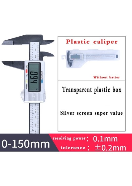 Stil 4 Kumpas Aracı Dijital Kalibratör Dijital Kalibre Vernier Plastik Kumpas Kalınlık Ölçer Derinlik Elektronik Cetvel (Yurt Dışından)