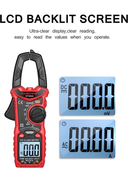 HT206A Habotest HT206 Ac Dc Dijital Pens Metre Multimetre Pinza Amperimetrica True Rms Yüksek Hassasiyetli Kapasite Ncv Ohm Hz Test Cihazı (Yurt Dışından) indirimleri