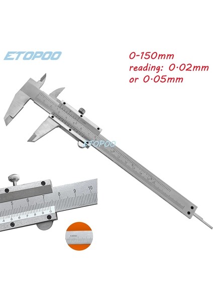 Sadece Kutu 0-150MM 6 "0.02/0.05MM Çelik Sürmeli Kumpas Kalın Gövde Lazer Ölçeği Yüksek Karbon Çelik Dövme Ölçme Aracı Yapı El Aletleri (Yurt Dışından) fırsatları