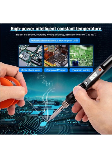 Kırmızı Set-2 220V Ab Tak Elektrikli Havya Kiti 80W 110/220V Ab/abd Dijital Sıcaklık Ayarlanabilir Kaynak Aracı Lehim Teneke Demir Ipuçları Araçları (Yurt Dışından)