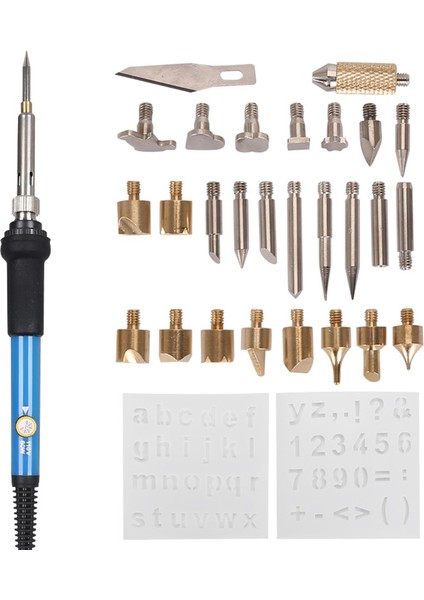 Ab 28IN1 Ahşap Yakma Oyma Pirografi Kalem Seti 60W Sıcaklık Ayarlanabilir 220-450 C Havya Kaynak Ahşap Kabartma Onarım (Yurt Dışından)