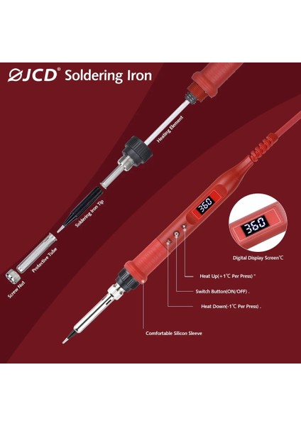 Gri 220V Ab Fiş Jcd Elektronik Havya Lehimleme Için 220V Dijital LCD Ekran Ayarlanabilir Sıcaklık Kontrolü Seramik Isıtıcı Tamir Araçları (Yurt Dışından) indirimleri