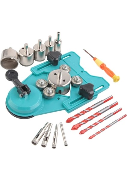 9FP101289-BL-1 11 Adet/16 Adet Mermer Cam Matkap Uçları Seti Matkap Kılavuzu Bulucu Delik Testere Kesici Takım Yardımcı Kol Konumlandırma Dübel Delme (Yurt Dışından)