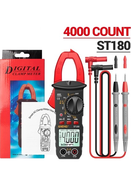 Kırmızı Aneng ST180 4000 Sayım Dijital Pens Metre Multimetre Kelepçe Multimetre Voltmetre Ampermetre Ac Dc Gerilim Ac Akım Ncv Test Cihazı (Yurt Dışından)