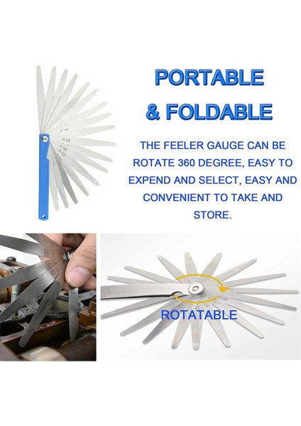 150MM Feeler Ölçer Kalınlık Ölçümü Metrik 0 02-1mm Dolgu Ölçer 360 Derece Çıkarılabilir Ayarlanabilir Itici Işaretli Düzen (Yurt Dışından) fırsatları