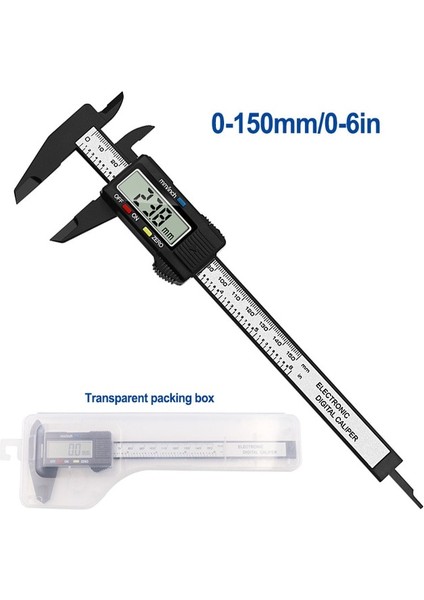 0-150MM Kutu Profesyonel Dijital Sürmeli Kumpas 0-150MM 6 Inç LCD Elektronik Karbon Fiber Altimetre Mikrometre Ölçme Evrensel Aracı (Yurt Dışından)