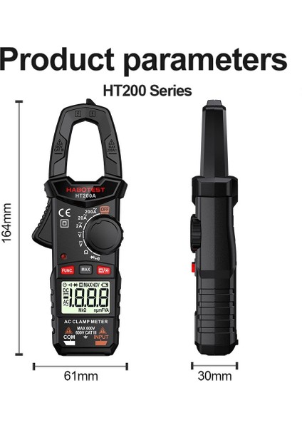 HT200A 2000 Sayım Dijital Pens Metre Ac Akım HT200A/B Ampermetre Araba Amp Hz Kapasite Ncv Ohm Gerilim Test Cihazı Elektrik Aletleri (Yurt Dışından) modelleri