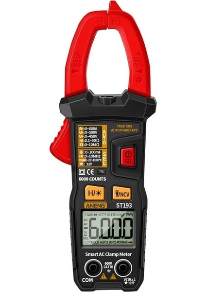 ST193 Aneng ST193 Pens Metre Yüksek Hassasiyetli True Rms Dijital 6000 Sayım Multimetre Ac/dc Akım Voltmetre Otomatik Aralığı Test Cihazı (Yurt Dışından)
