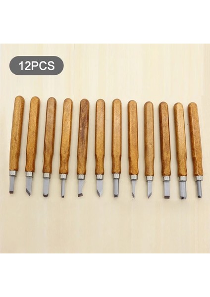 12 Adet 12 Adet Ahşap Oyma Keski Araçları Ahşap Oyma Ağaç Işleme Gravür Zeytin Oyma Bıçağı El Yapımı Bıçak Zanaat Kesici Alet Seti (Yurt Dışından)