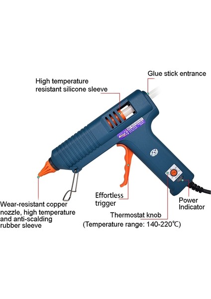 30 Adet Ab 150W Sıcak Tutkal Tabancası Ayarlanabilir Yüksek Sıcaklık Tutkal Tabancası Greft Onarım Aracı Isı Tabancası 11MM Tutkal Çubuğu Ev Dıy Endüstriyel (Yurt Dışından) modelleri