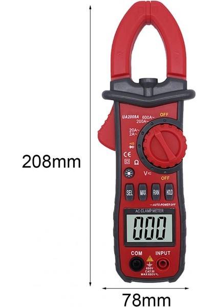 Siyah Kırmızı UA2008A Pens Metre Ampermetre Büyük Kelepçe Istikrarlı Performans Test Araçları Cihaz Tamiri Için Çok Fonksiyonlu Ac Kelepçe Multimetre (Yurt Dışından) fırsatları