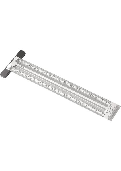 300MM Yüksek Hassasiyetli Ölçekli Cetvel Paslanmaz Ağaç Işleme Kazıma Işareti Çizgi Ölçer Marangoz Ölçme Aracı Işaretleme T Tipi Delik Cetvel (Yurt Dışından)