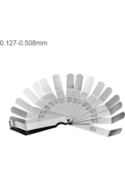 Gümüş Boşluk Gage Feeler Ölçer 0.127-0.508MM Metrik Paslanmaz Çelik Yüksek Hassasiyetli Monolitik Vana Fişi Kalınlık Ölçer Ölçme Aracı (Yurt Dışından)