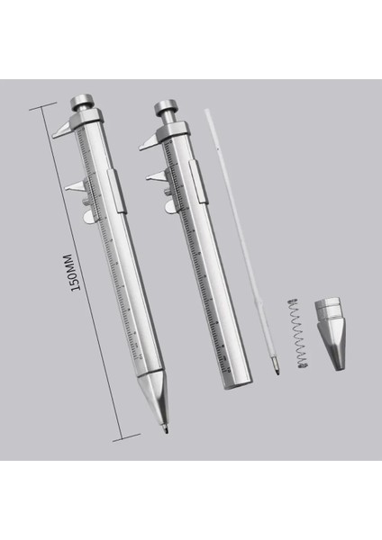 4 Adet Karışık Çok Fonksiyonlu Kumpas Kalem 0-100 Sürmeli Kumpas Rulo Tükenmez 1.0mm Plastik Öğrenci Kırtasiye Hediye Ölçme Aletleri (Yurt Dışından)