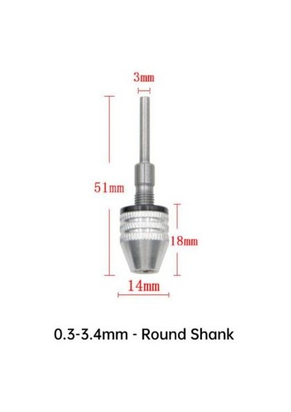 Yuvarlak Saplı 3mm Mini Chuck Fikstürü Hex Shank Matkap Uçları Elektrikli Mikro Motor Kelepçe Adaptörü Matkap Chuck Anahtarsız Tornavida Darbeli Sürücü Adapto (Yurt Dışından)
