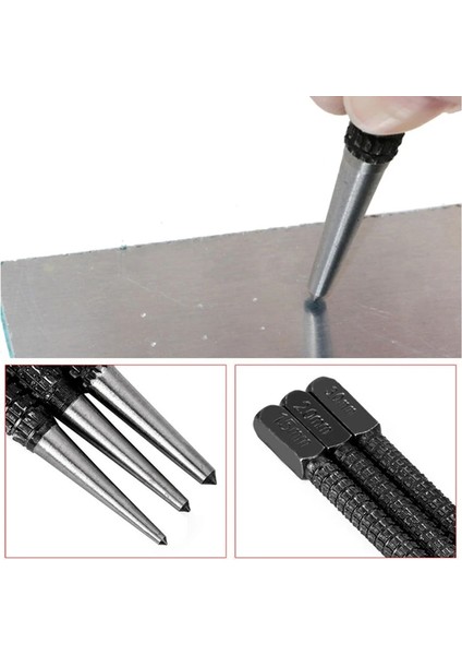 3pcs Rulman Çelik Kaymaz Otomatik Merkez Punch Seti Dıy Işaretleme Aracı Metal 367D (Yurt Dışından) fiyatları