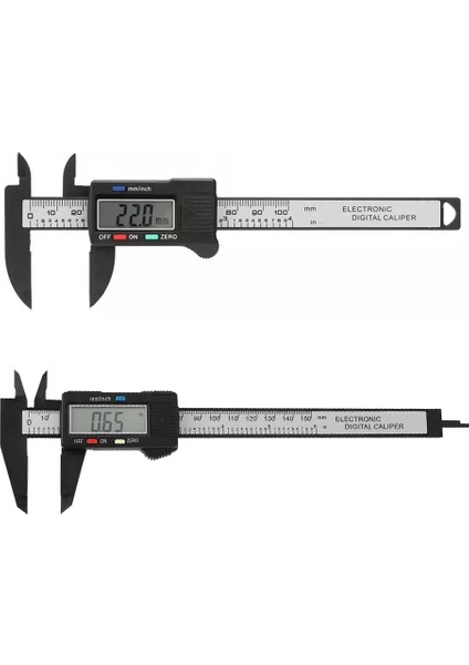 0-150MM SICAK!150MM 100MM Elektronik Dijital Kumpas Karbon Fiber Kadran Sürmeli Kumpas Ölçer Mikrometre Ölçme Aracı Dijital Cetvel (Yurt Dışından)