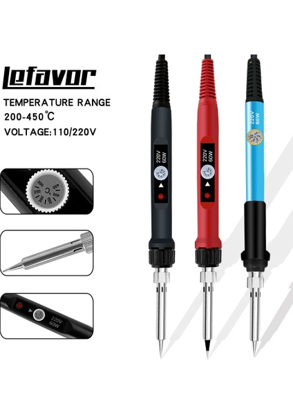 60W Mavi Set Ab 220V-240V 60/80W Dijital Elektrikli Havya Kaynak Demir Aracı Sıcaklığı Ayarlanabilir Havya Ipuçları/stand/teneke Tel (Yurt Dışından) fırsatları