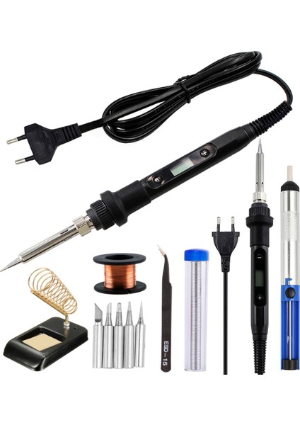 Siyah Set-2 110V Abd Tak Yeni 80W Ayarlanabilir Sıcaklık Havya 220V 110V Dijital Ekranlı Ev Elektronik Kaynak Aracı (Yurt Dışından)