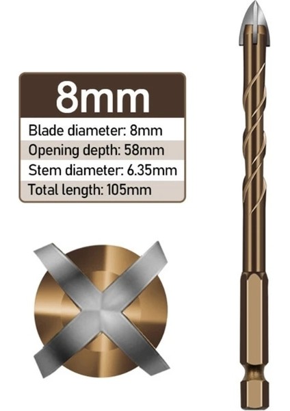 8mm X37E Malzemeler Doğrudan Kuru Delinebilir Altıgen Şaftlı Matkap Ucu Aracı (Yurt Dışından)