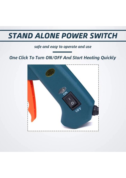 2.0X70MM Nozul 100W, Ab 60W 100W Ab Abd Tak Sıcak Tutkal Tabancası Güç Anahtarı ile Saf Bakır Nozullar 5 Tutkal Çubukları 11MM Ev Güç Aracı Ev Dıy Zanaat (Yurt Dışından) indirimleri