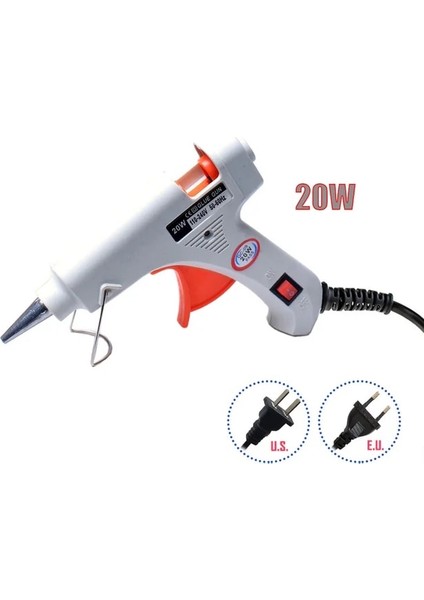 Beyaz Tutkal Tabancası 20W, Abd 20W Sıcak Tutkal Tabancası Kullanımı 7 * 100MM Tutkal Çubukları Mini Endüstriyel Ev Silahları Isı Sıcaklığı Termo Elektrikli Dıy Onarım Aracı (Yurt Dışından)