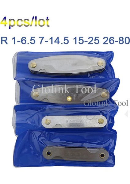 R15-25MM Yarıçap Mastar Ölçer Fileto Seti R1-6.5/r7-14.5/ R15-25 / R26-80MM Iç Bükey Dışbükey Yay Ucu Iç Dış Mastarlar (Yurt Dışından)