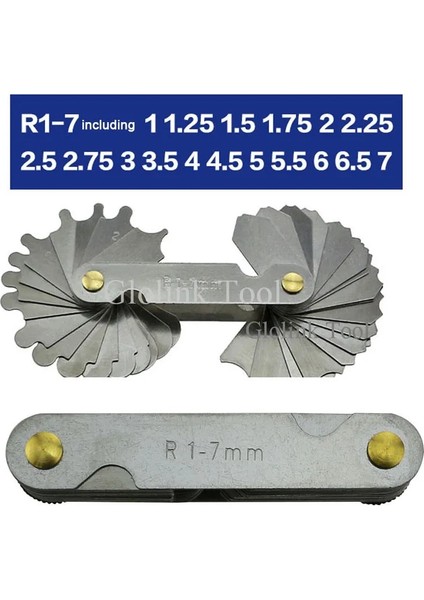 R15-25MM Yarıçap Mastar Ölçer Fileto Seti R1-6.5/r7-14.5/ R15-25 / R26-80MM Iç Bükey Dışbükey Yay Ucu Iç Dış Mastarlar (Yurt Dışından) modelleri