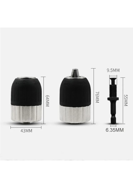 Hex Shank-1 Adet 2-13MM Sıkma Aralığı Elektrikli Matkap Chuck 3/8-24UNF Kendinden Kilitleme Anahtarsız Sürücü Chuck Aracı Darbe Hex Shank Adaptörü (Yurt Dışından) modelleri