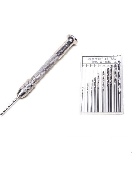 Stil 2 Mini Alüminyum El Matkabı + 10 Adet Mikro Hss Büküm Matkap Uçları Takı Saat Hobi El Aracı Dıy Manuel Brilling Aracı 0.8-3mm (Yurt Dışından)
