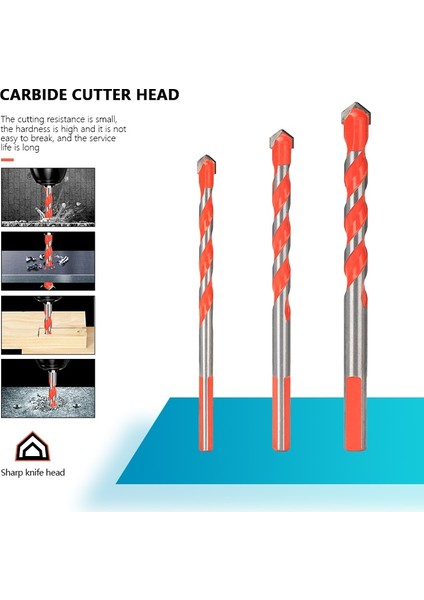 5 Adet 6-12MM Xcan Matkap Ucu Çok Fonksiyonlu Üçgen Matkap Seramik Karo, Beton, Duvar, Metal Ahşap Delme Delik Kesici Cam Matkap Ucu (Yurt Dışından)