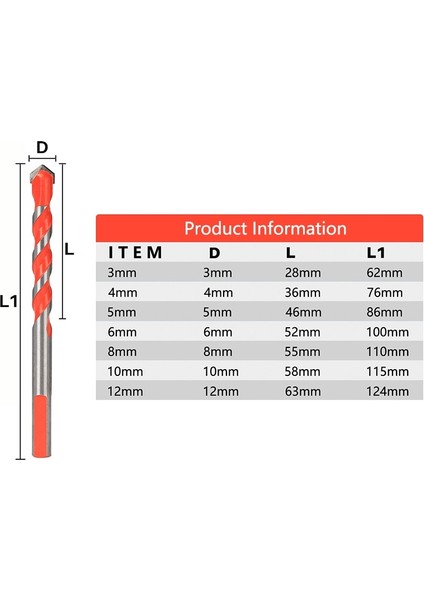5 Adet 6-12MM Xcan Matkap Ucu Çok Fonksiyonlu Üçgen Matkap Seramik Karo, Beton, Duvar, Metal Ahşap Delme Delik Kesici Cam Matkap Ucu (Yurt Dışından)