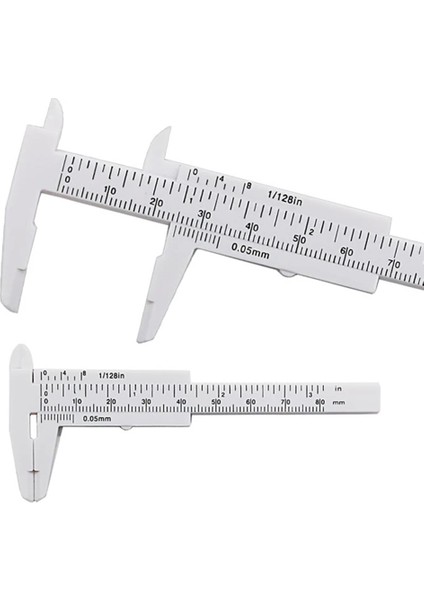 Gül Kırmızı 0-80MM Sürgülü Sürmeli Kumpas Plastik Ölçer Kumpas Çift Ölçekli Cetvel Takı Ölçüm Okul Öğrenci Ölçme Aracı (Yurt Dışından)