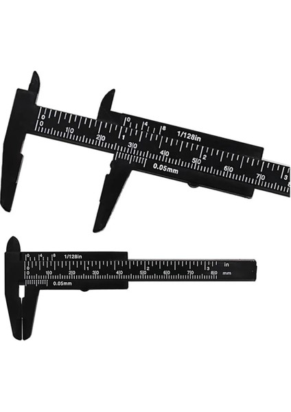 Gül Kırmızı 0-80MM Sürgülü Sürmeli Kumpas Plastik Ölçer Kumpas Çift Ölçekli Cetvel Takı Ölçüm Okul Öğrenci Ölçme Aracı (Yurt Dışından)