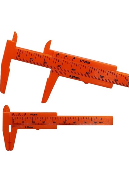 Gül Kırmızı 0-80MM Sürgülü Sürmeli Kumpas Plastik Ölçer Kumpas Çift Ölçekli Cetvel Takı Ölçüm Okul Öğrenci Ölçme Aracı (Yurt Dışından)