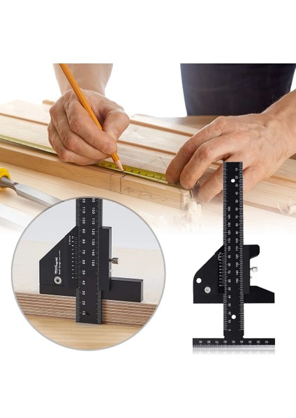 Ağaç Işleme Gadget Derinlik Ölçümü Ağaç Işleme T Şekli Scriber Ölçer Ahşap Tedbir Cetvel Profil Işaretleme Aracı (Yurt Dışından) fırsatları