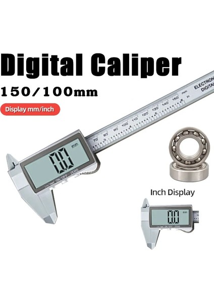 Gümüş 150MM 0-150/110MM Dijital Kumpas Elektronik Plastik Kumpaslar Sürmeli Ölçme Aracı Marangozluk Aracı Cetvel Büyük Ekran Pakometre Aracı (Yurt Dışından) fiyatları