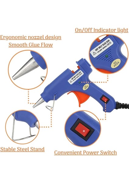 Yeşil 20W, Ab 20W Mini Sıcak Tutkal Tabancası, Noel El Sanatları Için Hızlı Ön Isıtma Tutkal Tabancası Okul Dıy Sanatlar Ev Hızlı Onarım, 7mm Tutkal Çubukları Kullanın (Yurt Dışından)