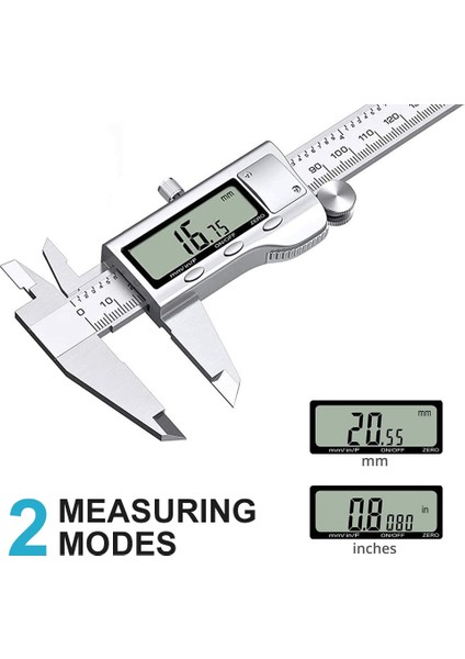 Kutulu Kaliper 0-150MM Sürmeli Kumpas Ölçer Paslanmaz Çelik Dijital LCD Sürmeli Elektronik Mikrometre Ölçme Aracı Enstrüman Pakometre (Yurt Dışından)