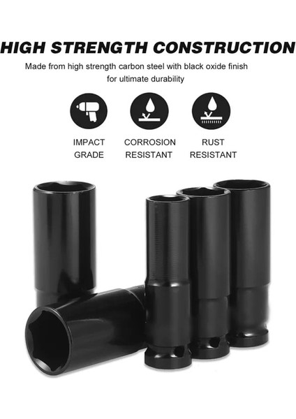 10-24 Lokma Seti 1/2 Inç Sürücü 6 Noktalı Darbeli Lokma Seti 10 Parçalı Metrik Boyutlar 10-24MM Karbon Çelik Darbeli Lokma Seti, Saklama Kutulu (Yurt Dışından)