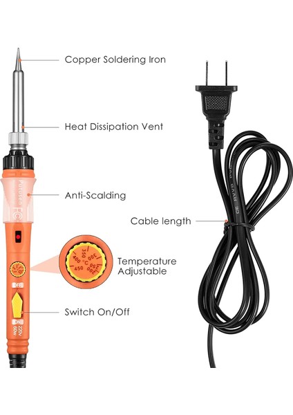 Au Havya Seti, 60W Profesyonel Havya Ayarlanabilir Sıcaklık ile Kaynak Aracı (Yurt Dışından)
