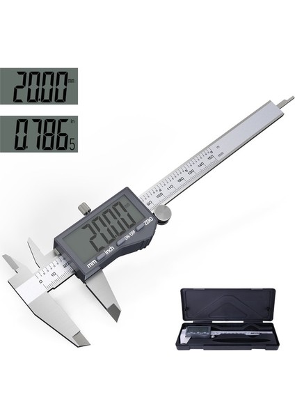 Gümüş Meterk Elektrik Mikrometre Kaliperleri Paslanmaz Çelik Dijital Kumpas 6 "150MM Ölçüm Cihazı Aracı Doğruluğu 0.01MM (Yurt Dışından)